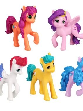 My Little Pony Mini Figures - Pink, Orange, Yellow, White, Purple, lot of 5